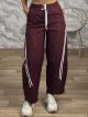 Double Stripes Diagonal Pants-30100/Burgundy