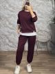 Zoz-Viscose WhiteLayer Set-7144/Burgundy