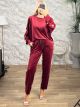 Sar-Velvet GoldButtons Set/Burgundy