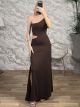 GLOW KnotShoulder CutOut Maxi Dress/Chocolat
