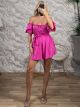Strapless Satin Playsuit/Light Fux