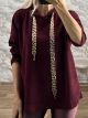 Lok-Velvet Cords Sweatshirt-91566/Burgundy