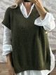 Lil-Viscose Sweater Vest-9240/Khaki