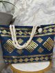 Beach Bag Golden Meander-11/Blue