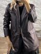 The-Leather Textured Blazer-85172/Burgundy