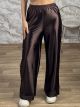 Zoz-Satin Button Pants-30077/Chocolat