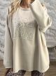 Oversized Pearls Sweatshirt-84108/Beige