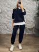 Zoz-Viscose WhiteLayer Set-7144/Navy Blue