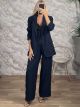 The-Faded Sripes Suit-81026/Navy Blue