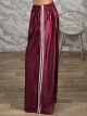 The-Wide Satin Pants-81731/Burgundy