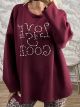 Oversized Pearls Sweatshirt-84108/Burgundy