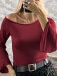 Ton-Cabbana Sleeves Top-3389/Burgundy