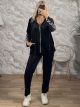 The-Velvet LeopardStripe Tracksuit-91129/Black