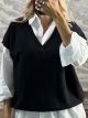 Lil-Viscose Sweater Vest-8782/Black