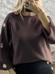 Lil-Knitted GoldenPins Sweater-742/Chocolat