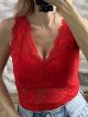 Lace Bra Sleeveless Top-132/Red