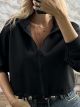 The-Bomber Sweatshirt Cardigan-49589/Black