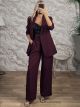 The-Faded Sripes Suit-81026/Burgundy