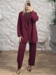 Lnd-Plus Size Crep Suit-2607/Burgundy