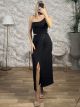 GLOW CutOut Lycra Maxi Dress/Black