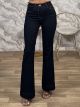 W-Highwaist Cabana Denim Pants-3560/Dark Blue
