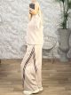 Back&Front Stripes Viscose Set-1385/Beige