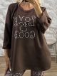 Oversized Pearls Sweatshirt-84108/Chocolat