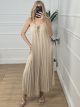 Pleated Dress-50652/Beige