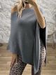 Lnd-Poncho Blouse-3015/Grey