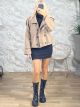 Zoz-Βlack Buttons Short Coat-80961/Mocca