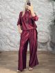 Zoz-Satin Stripped Tracksuit-60795/Burgundy