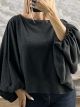 Ste-Balloon Sleeves Top-61339/Grey