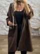 Lnd-Leopard Hood Cardigan/Chocolat
