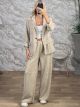 Cords Wideleg Suit-83089/Beige