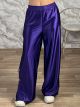 Zoz-Satin Button Pants-30077/Purple