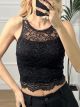 Lace Zipper Top/Black