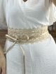 Lace Wrapover Belt/Beige