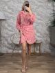 Floral Mini Skirt Set-5583/Pink