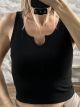 Rip Elastic Monochrome Top -121/Black