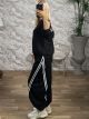Back&Front Stripes Viscose Set-1385/Black