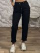 Drawstring Viscose Highwaist Pants-20801/Black
