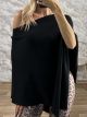 Lnd-Poncho Blouse-3015/Black