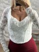 The-Ruffled Lace Top-12429/White