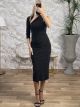GLOW Lurex One Sleeve Dress