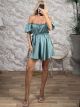 Strapless Satin Playsuit/Dark Mint