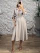 Ton-Semizie Belt Midi Dress-3368/Beige