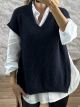 Lil-Viscose Sweater Vest-9240/Navy Blue