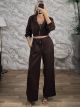 Ton-3Pieces Crop Tracksuit-12247/Chocolat