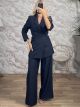 The-Wrap Stripes Suit-13400/Navy Blue