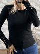 Soft Knitted RoundNeck Top-77632/Black
